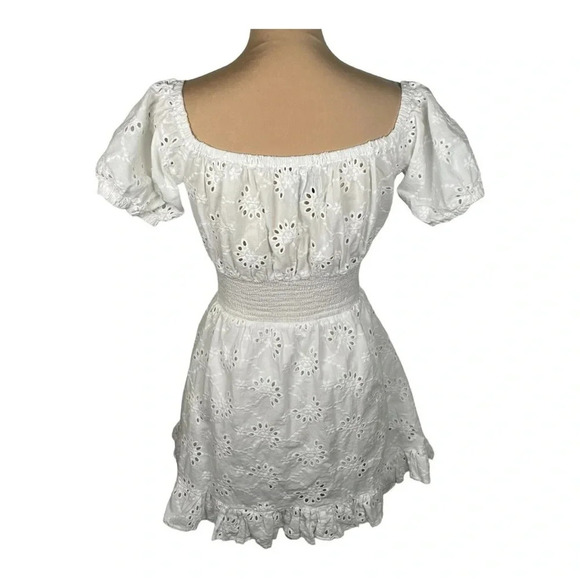 Finders Keepers Ditsy Doo White Embroidered Eyelet‎ Minidress size 6 - Picture 7 of 15